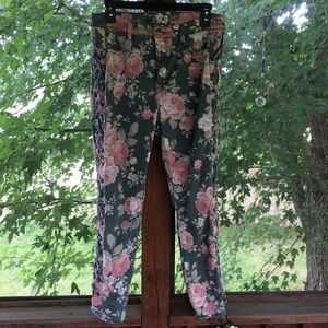 Floral Print Skinny Jeans